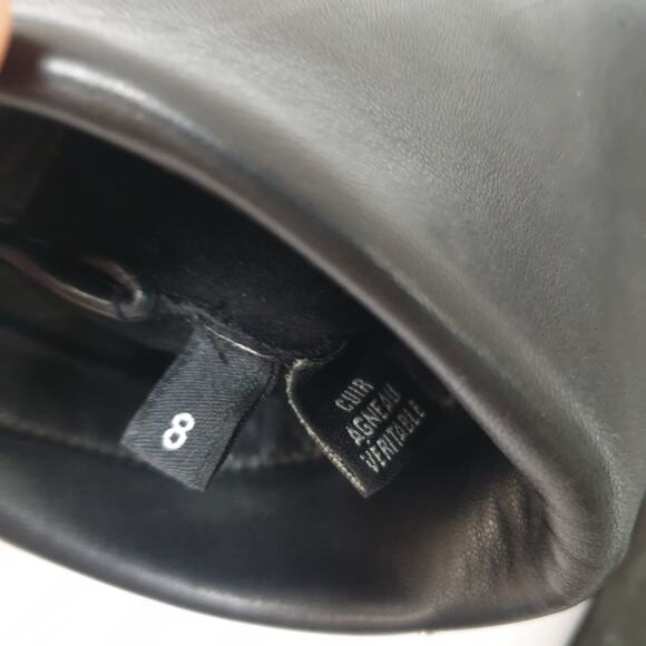 CHANEL Leather Motorcycle Glove Single Right Hand Studded Long Mittens Sz.8 - Picture 8 of 8